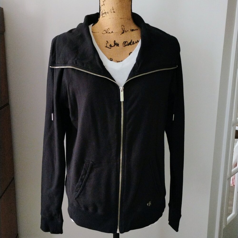 Ladies Calvin Klein Black Zip up Sweatshirt Large